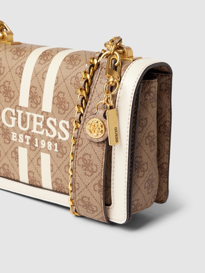 Crossbody Bag mit Allover-Logo Modell 'ABEY' in taupe