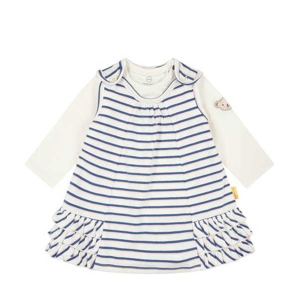 Set Kleid + T-Shirt langarm, weiß für Mädchen