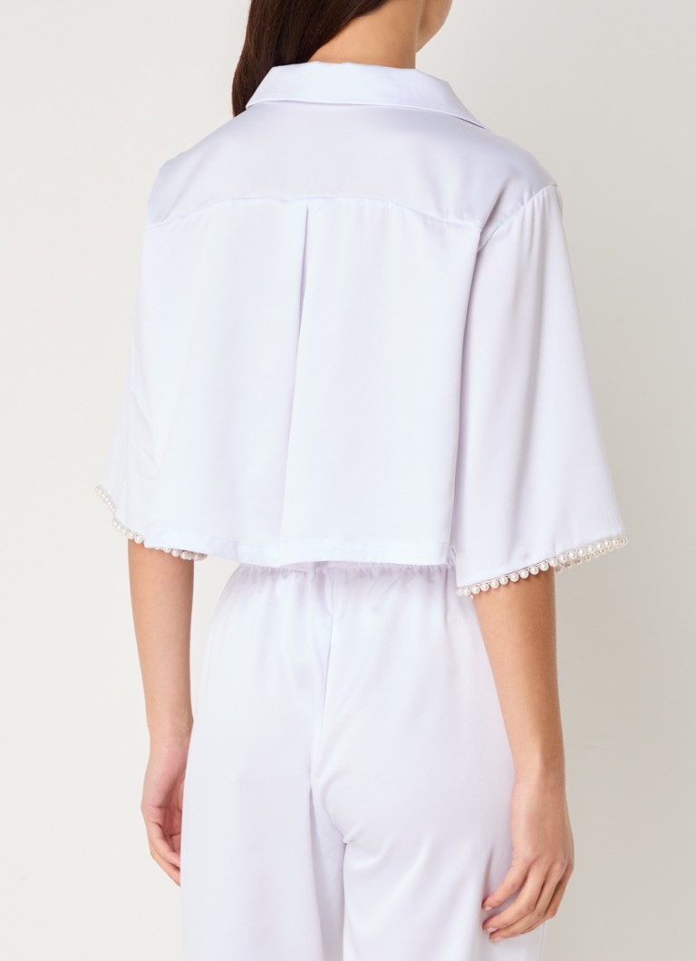 Top da pigiama in raso Bluebella decorato con perle finte