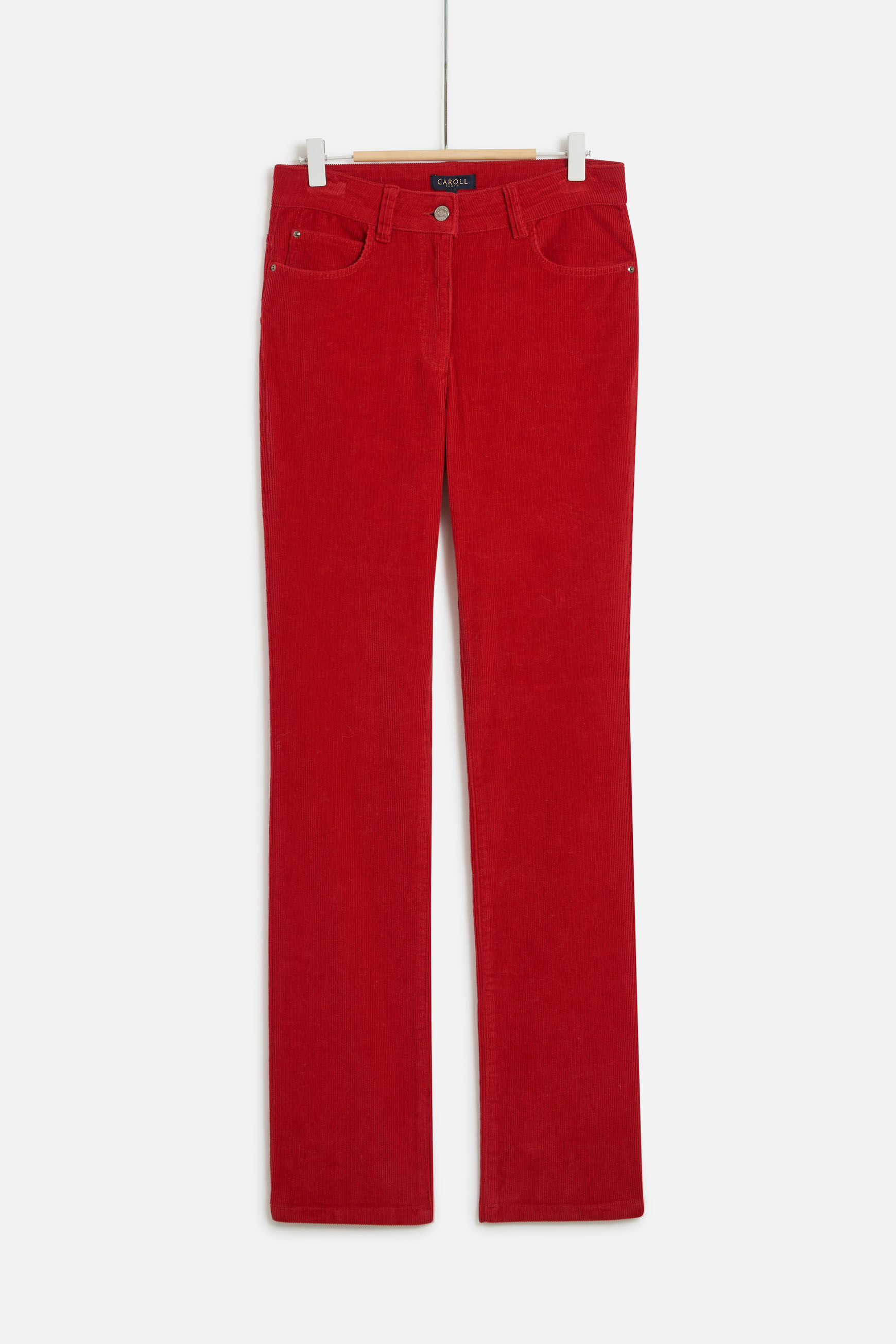 pantalon chicago velours rouge femme