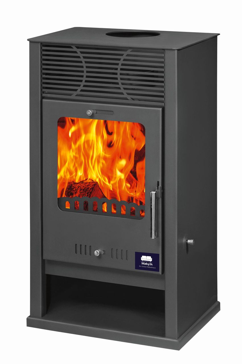 Moeby24 Kaminofen Celine Anthrazit 150mm Rauchrohr 7,78 KW BimSchV 1-2 EEK A