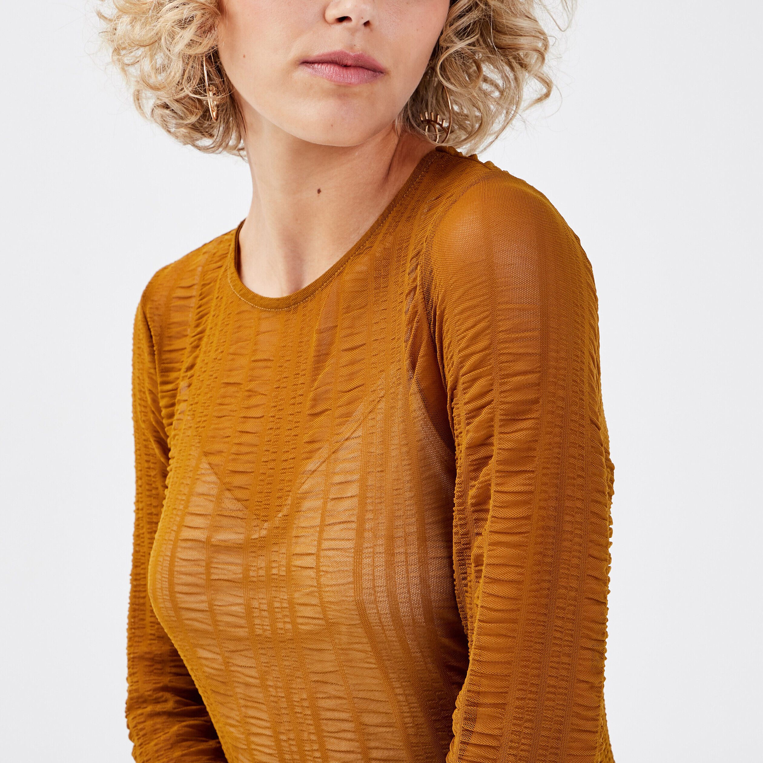 T-shirt manches longues vert olive femme | Cache Cache