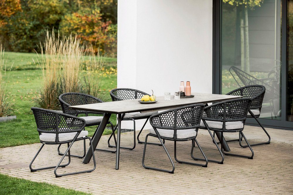 NIEHOFF GARDEN Gartentisch Niehoff Noah Tisch Aluminium Stativprofil Anthrazit/HPL (1)