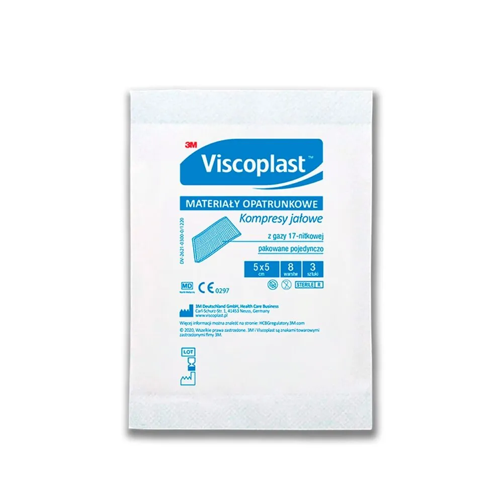 Viscoplast, steriele gaascompressen, 5x5 cm