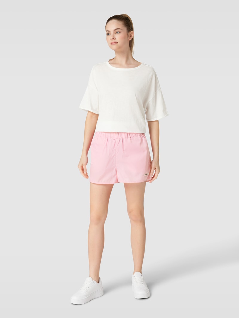 Bermudas mit elastischem Bund in pink