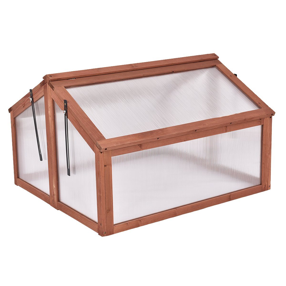 COSTWAY Frühbeet Gewächshaus (1 St), wetterfest, aus Holz, 90 x 83 x 59 cm