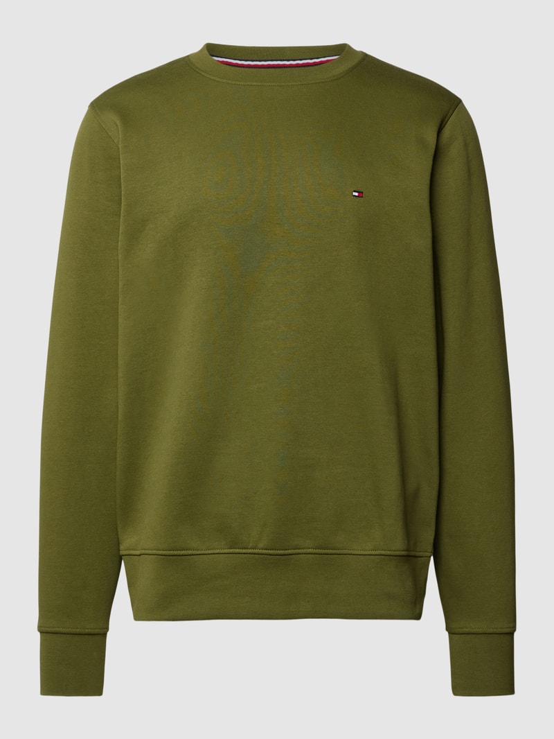 Sweatshirt mit Label-Stitching c in olivgrün