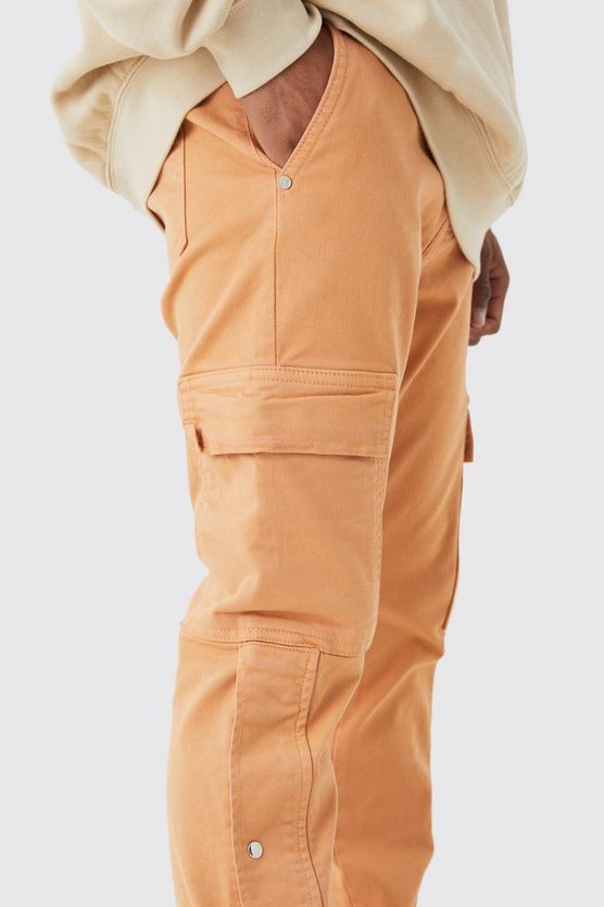 Skinny Cargo-Hose mit Druckknöpfen