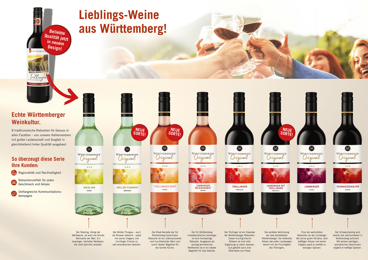 Württembergische WZG Württemberger Original Lemberger Weißherbst Qualitätswein 0,75L 6er Karton
