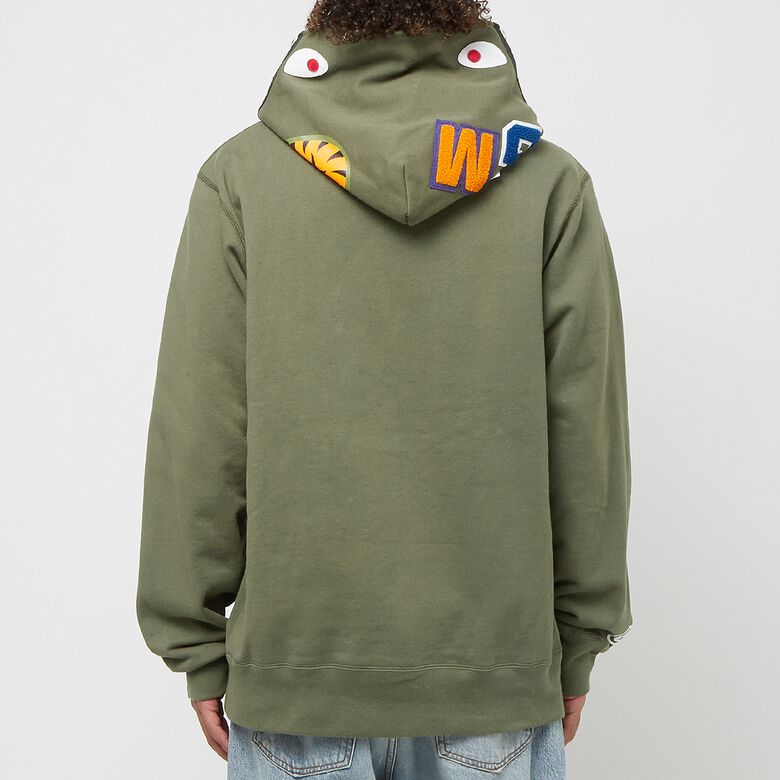 A Bathing Ape Shark Pullover Hoodie olive drab