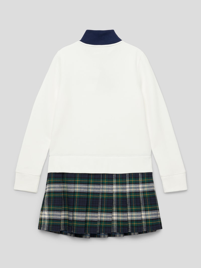 Minikleid im 2-in-1-Look mit Kellerfalten in ecru