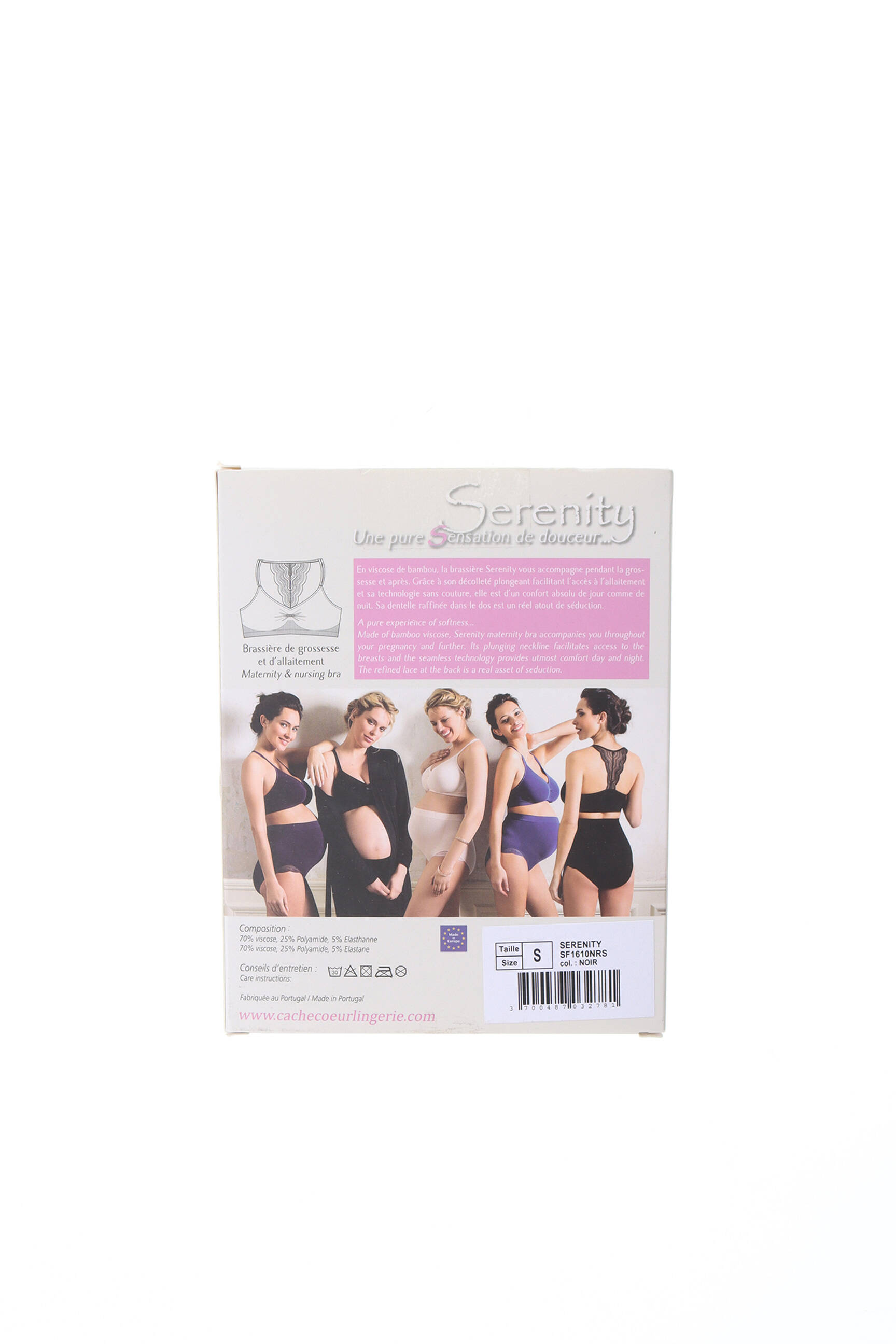 Cache Coeur Lingerie Maternite Femme couleur noir