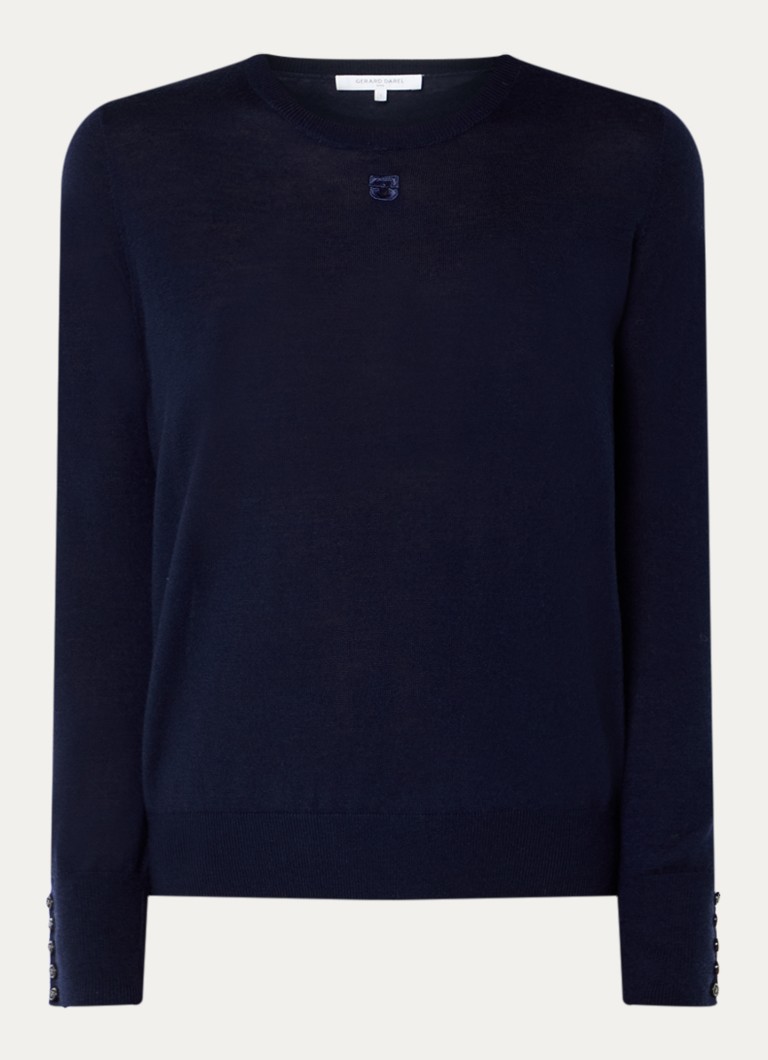 Gerard Darel Jade fine-knit merino wool pullover with logo