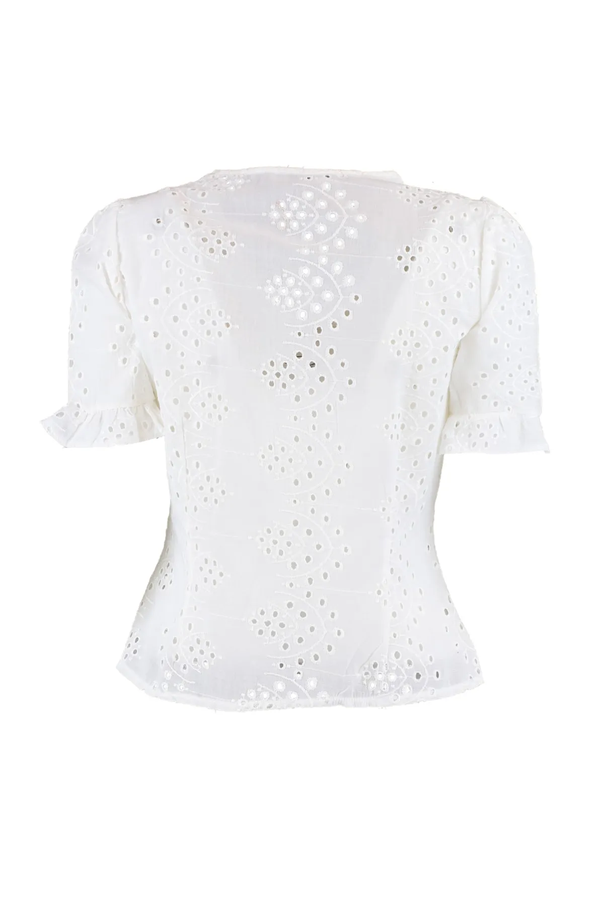 Trendyol Collection  Ecru bestickte Webbluse TWOSS20BZ1019