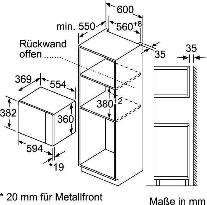 NEFF Einbau-Mikrowelle N 50 HLAWD53N0, Mikrowelle, 25 l