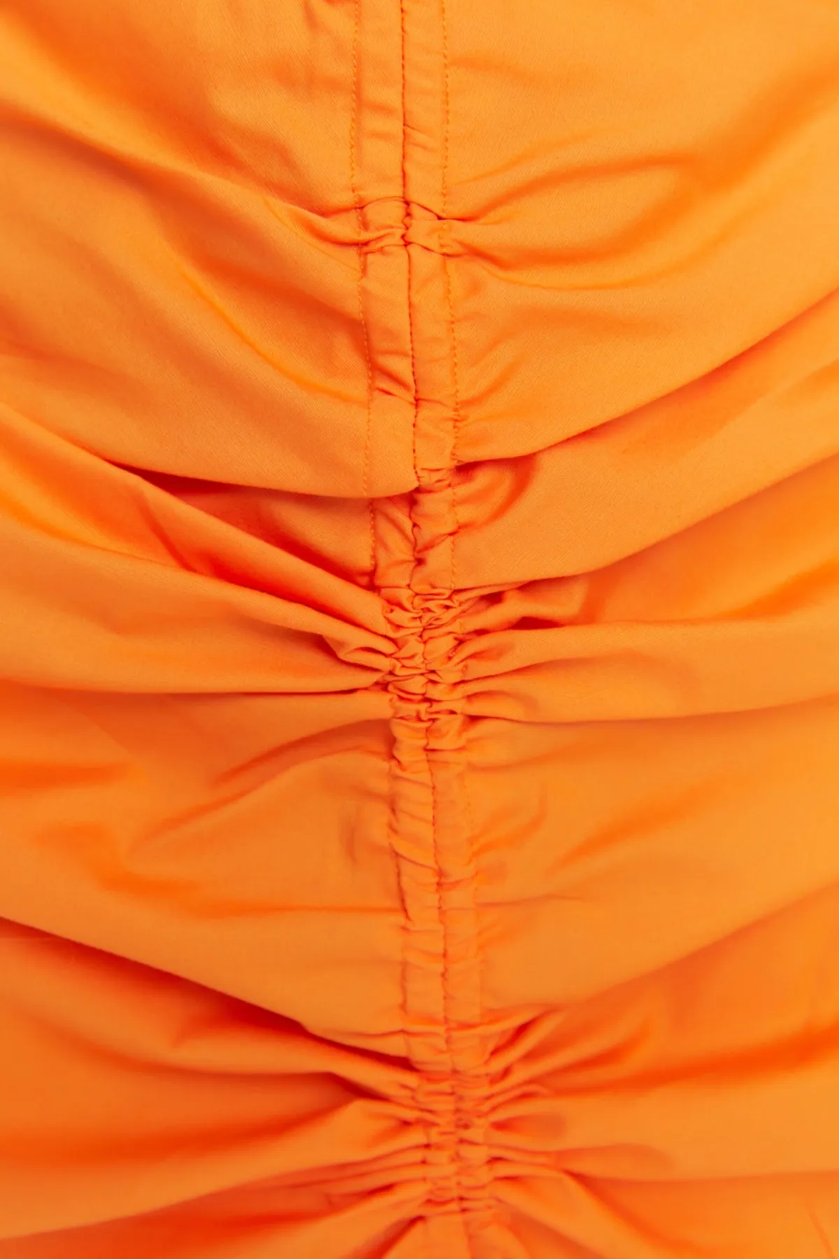 Trendyol Collection  Orangefarbenes Set aus Strandoberteil und -unterteil aus Popeline mit Raffung, TBESS22AU0074