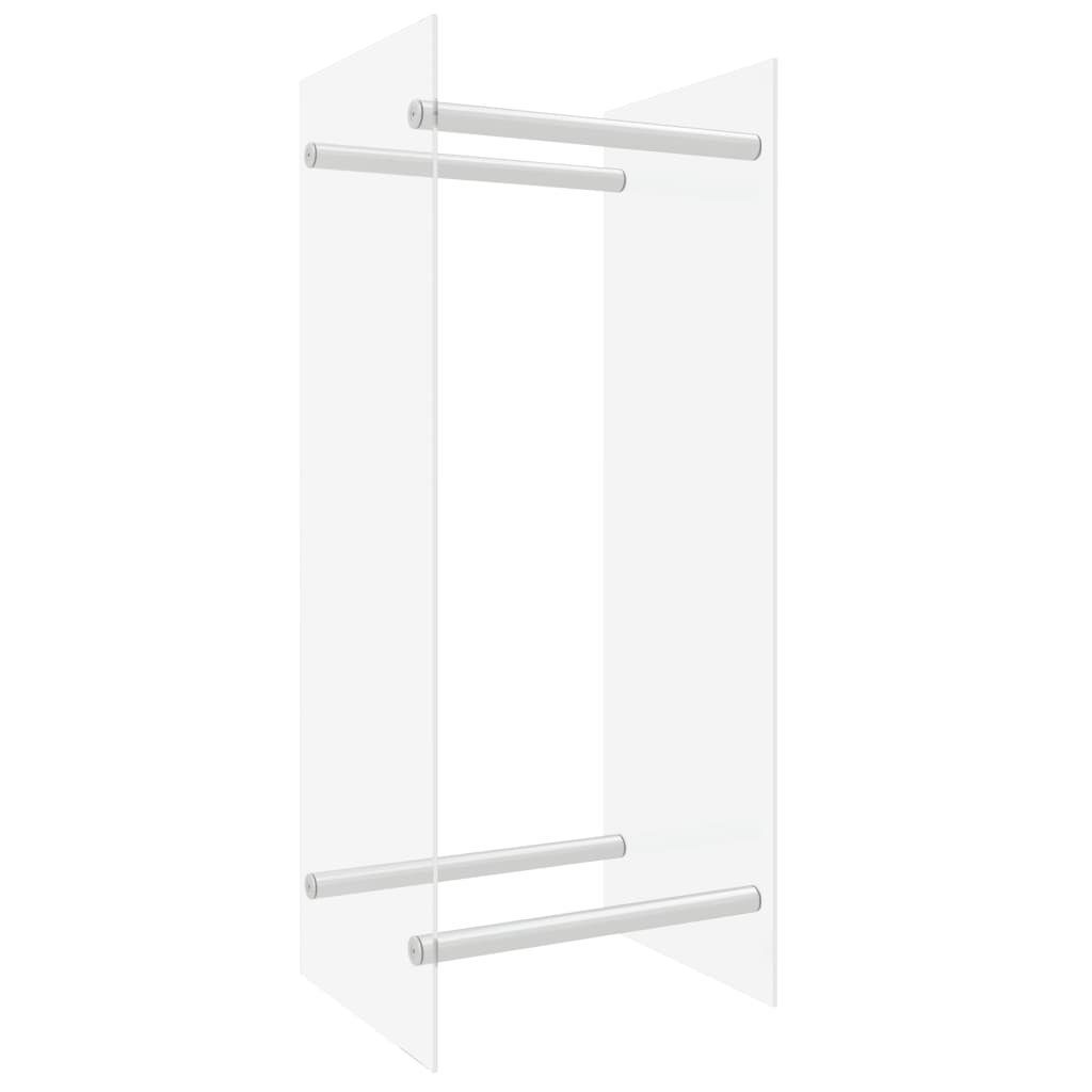vidaXL Kaminholzregal Brennholzregal Transparent 40x35x100 cm Hartglas, BxTxH:40x35x100 cm