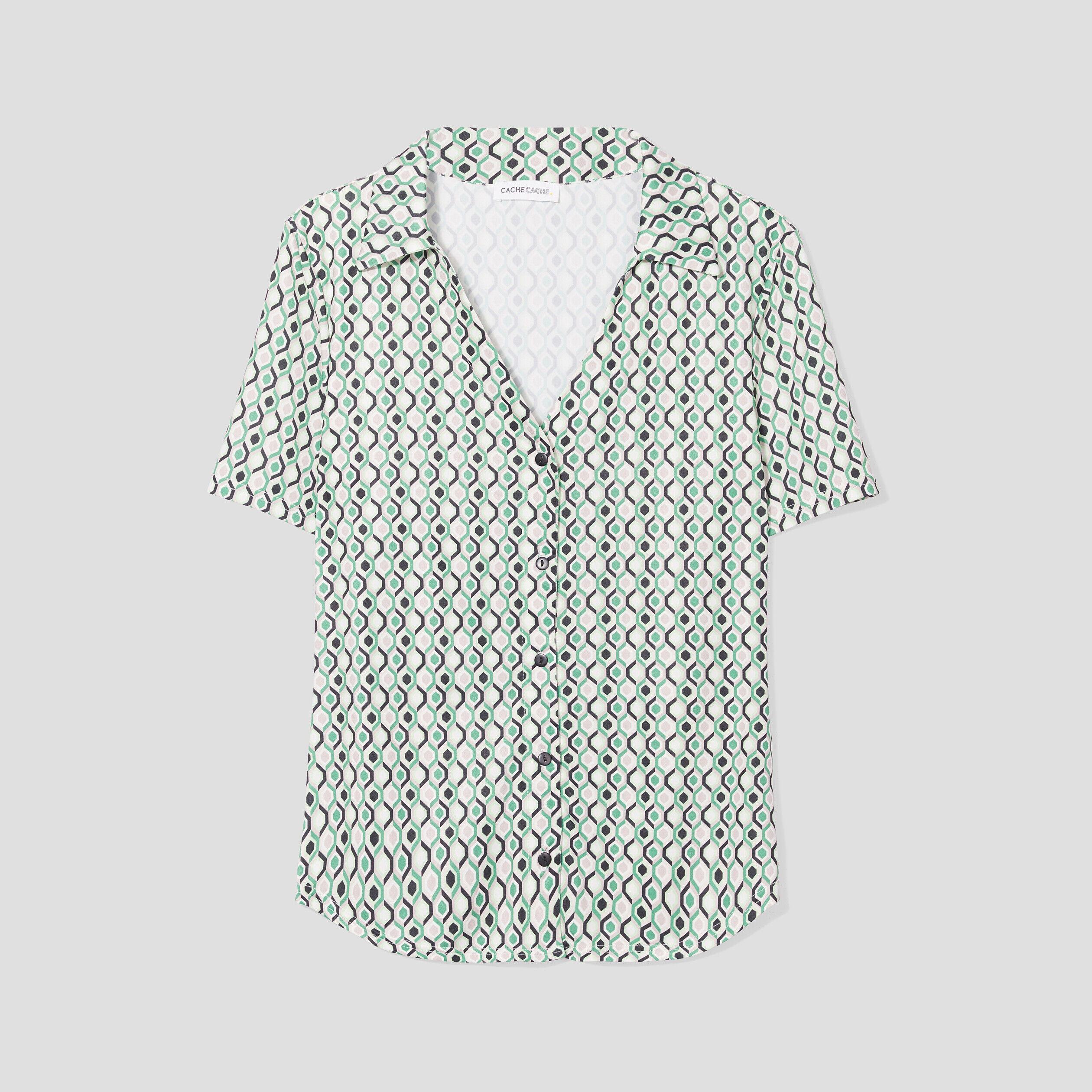 Chemise manches courtes creme femme | Cache Cache