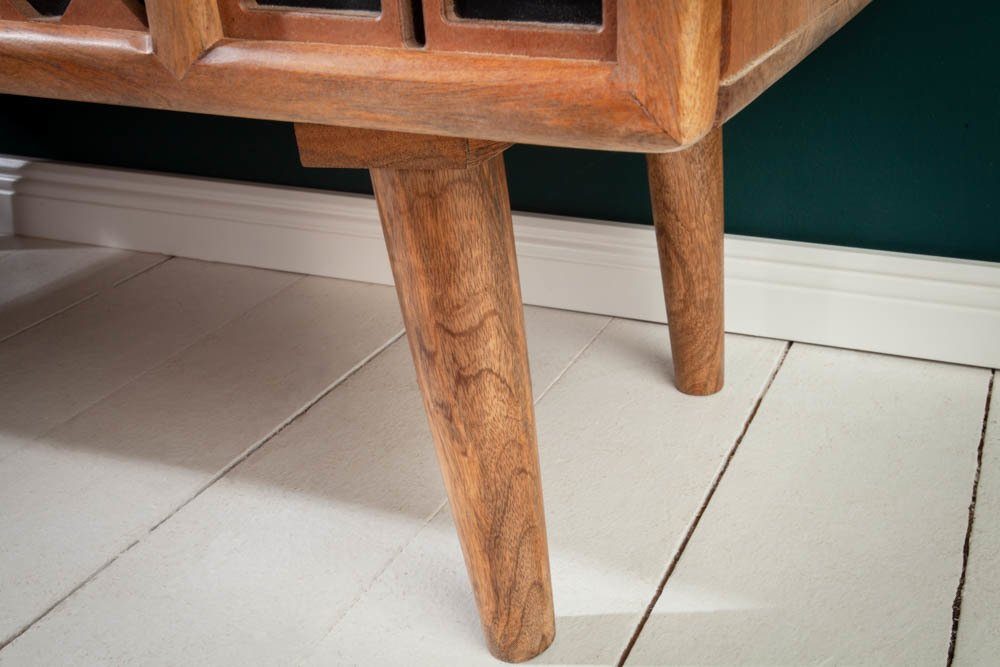 riess-ambiente Highboard MARRAKESCH 120cm natur, Massivholz · mit Verzierung · Boho · Anrichte · Akazie