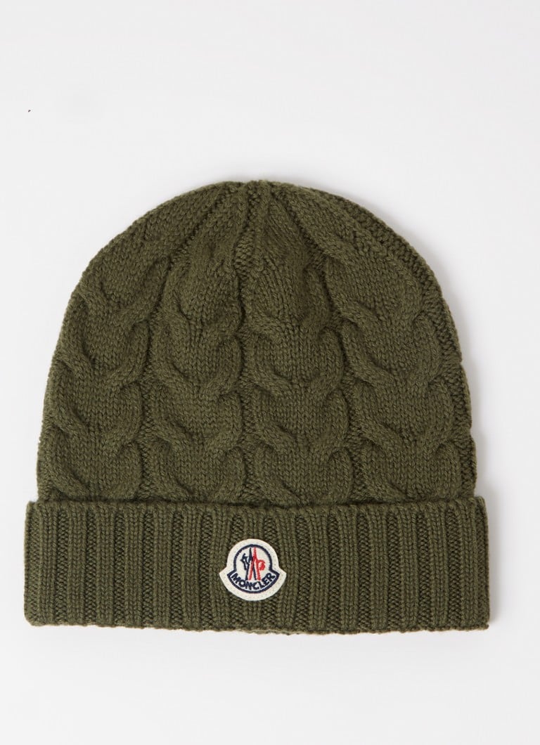 Czapka z prążkowanej wełny Moncler