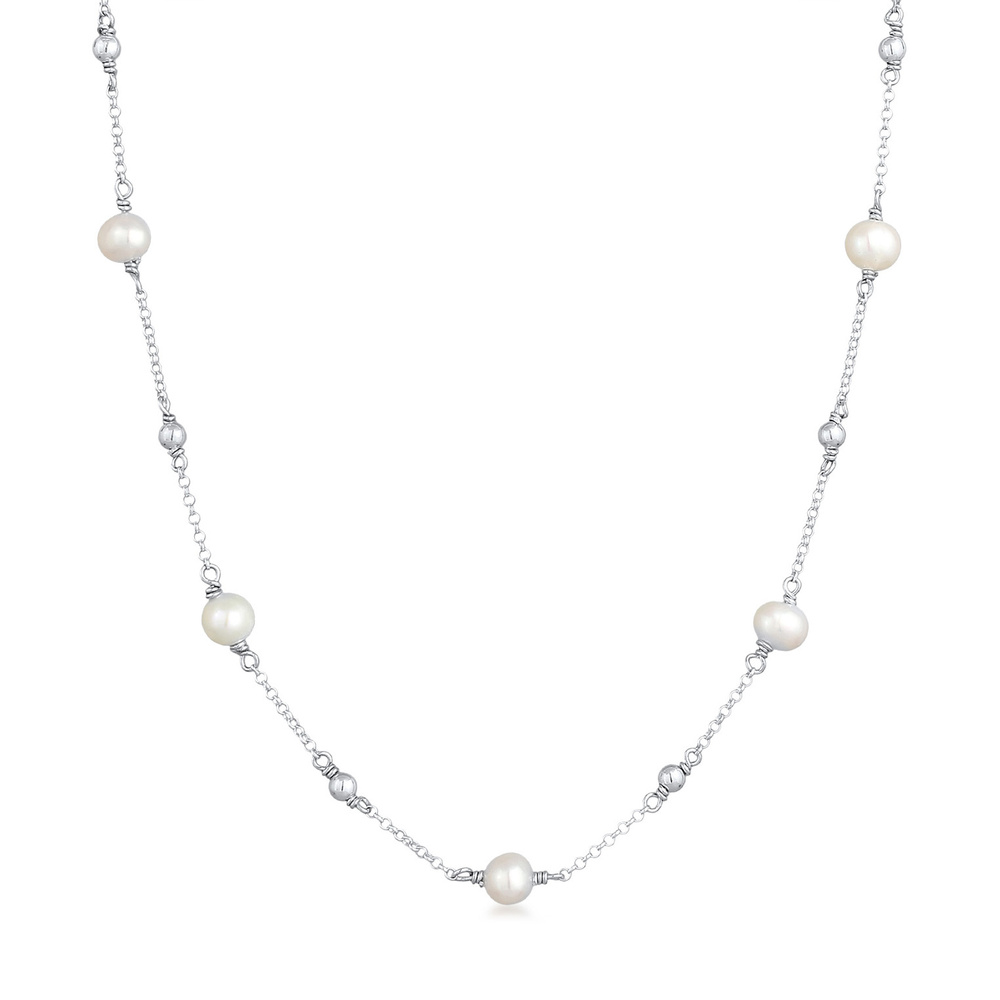 Elli Elli Collier Femmes Boules Filigrane avec Perles d'eau douce en Argent Sterling 9 collier