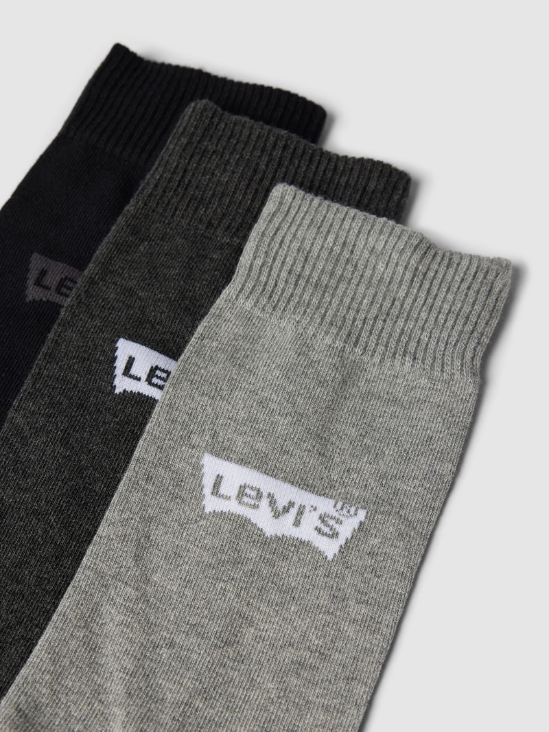 Socken mit Label-Details im 3er-Pack in mittelgrau meliert