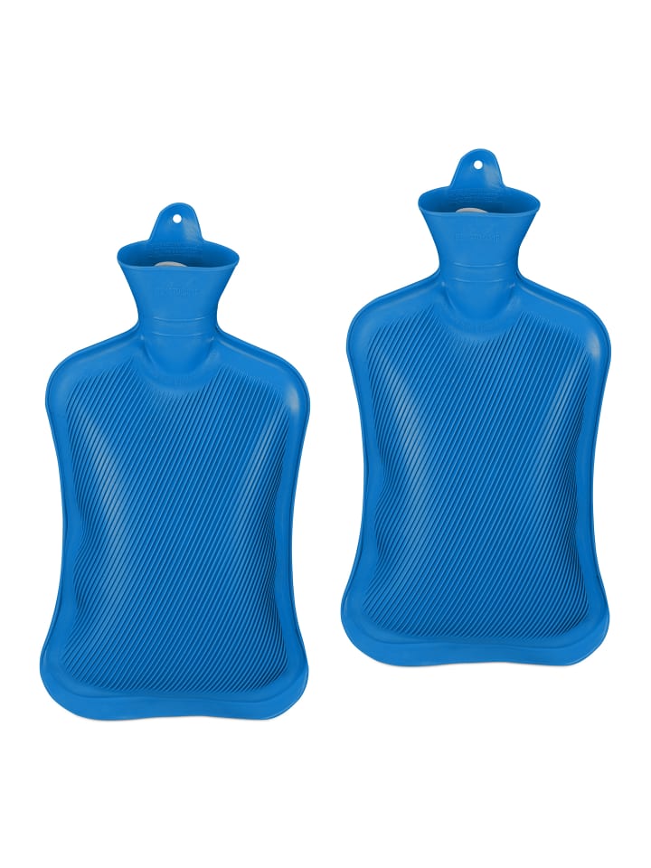 relaxdays 2x Wärmflasche in Blau günstig kaufen onesize