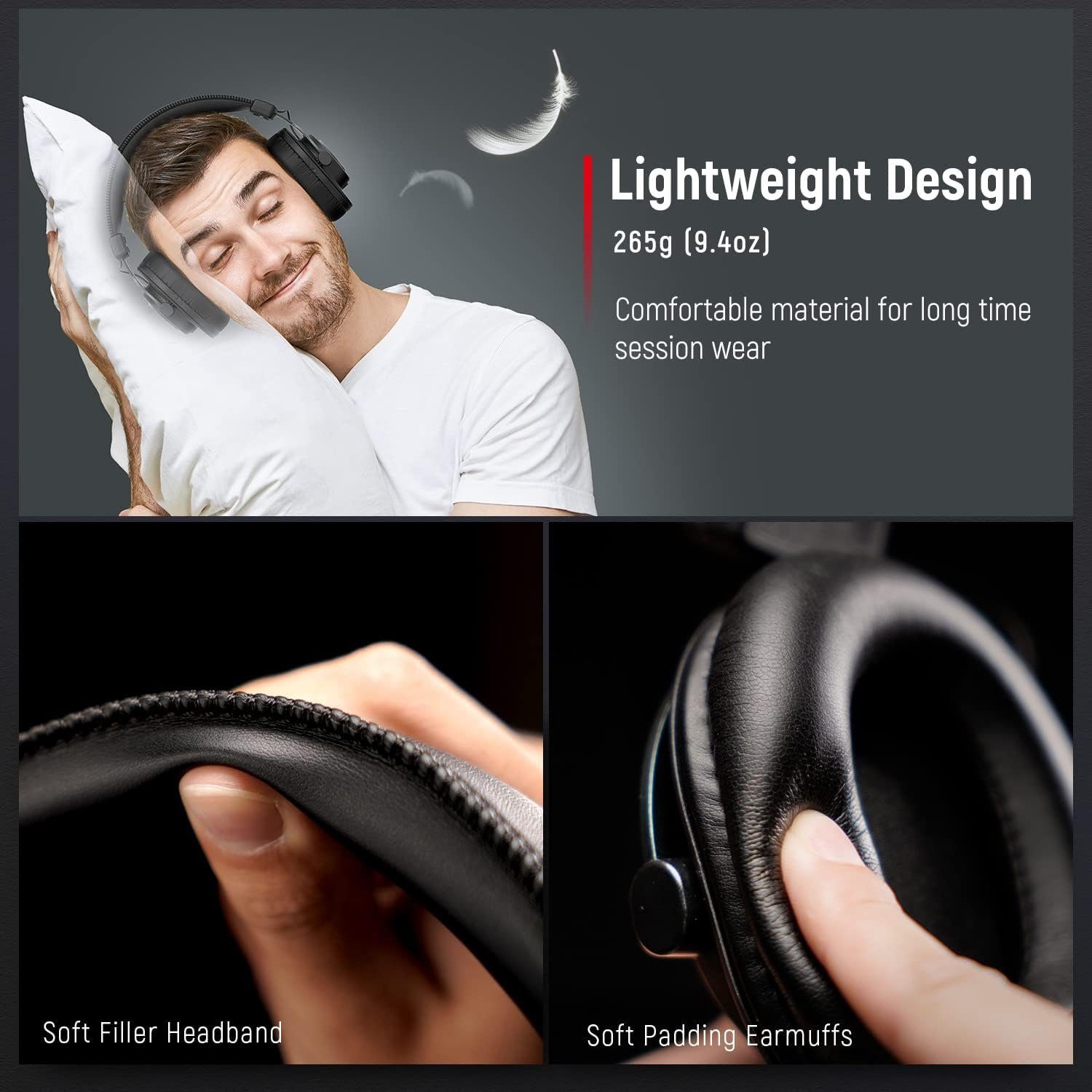 FIFINE Over Ear Kopfhörer Studio KopfhörerGeschlossene DJ Headphones Monitor Gaming-Headset (mit 6.35 & 3.5mm Klinke und 50mm Treiber für Studio Podcast Recording)
