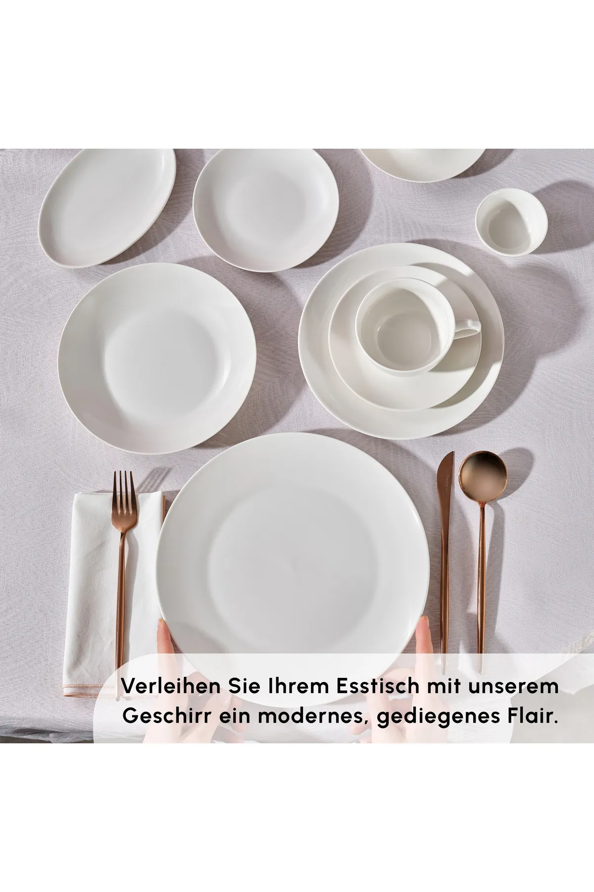 Karaca  Marcelo Weiß Geschirr und Frühstücksset, 88-teilig