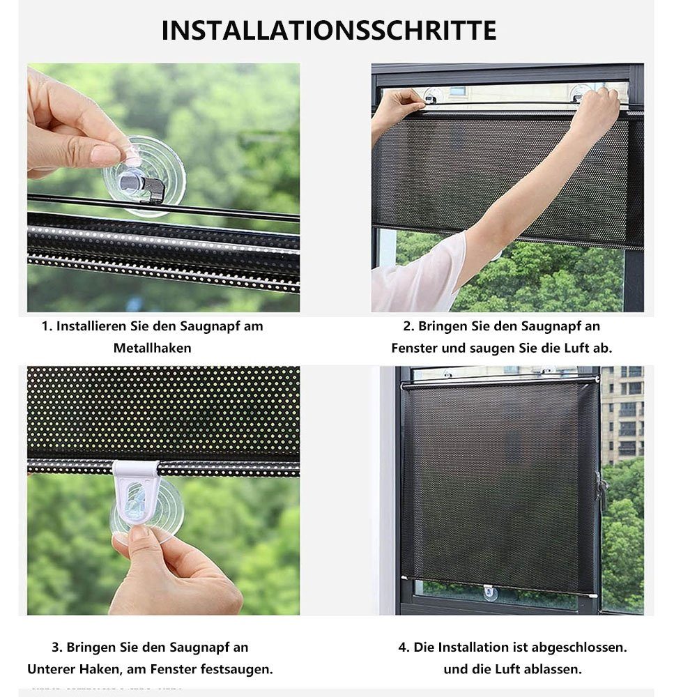 Verdunklungsrollo Einziehbare Balkon-sonnenschutzrollos, Sarfly, Thermisch Isoliert Vorhänge Für Zuhause,Sichtschutz Jalousien