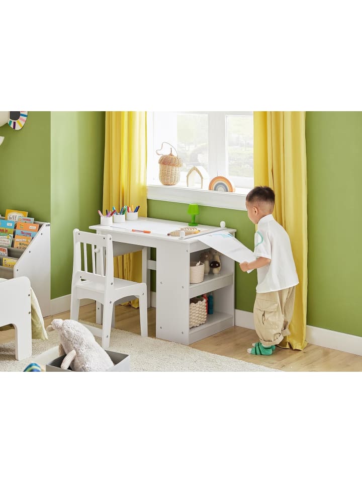 SoBuy Kindertisch in Weiß - (B)80 x (H)65,5 x (T)54cm günstig kaufen onesize