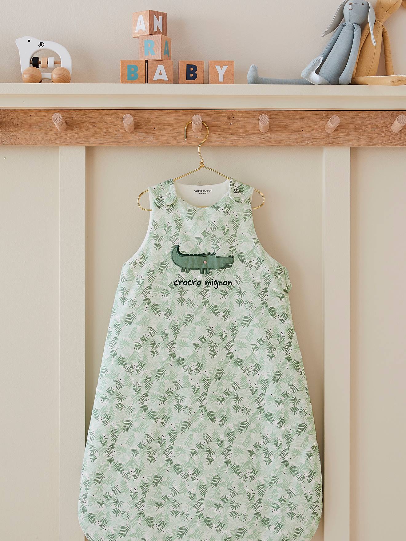 Gigoteuse sans manches CROCO MIGNON vert