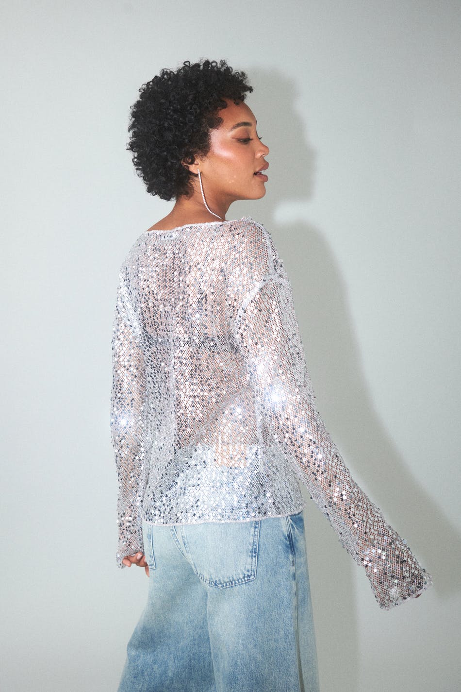 Sequin longlseeve top