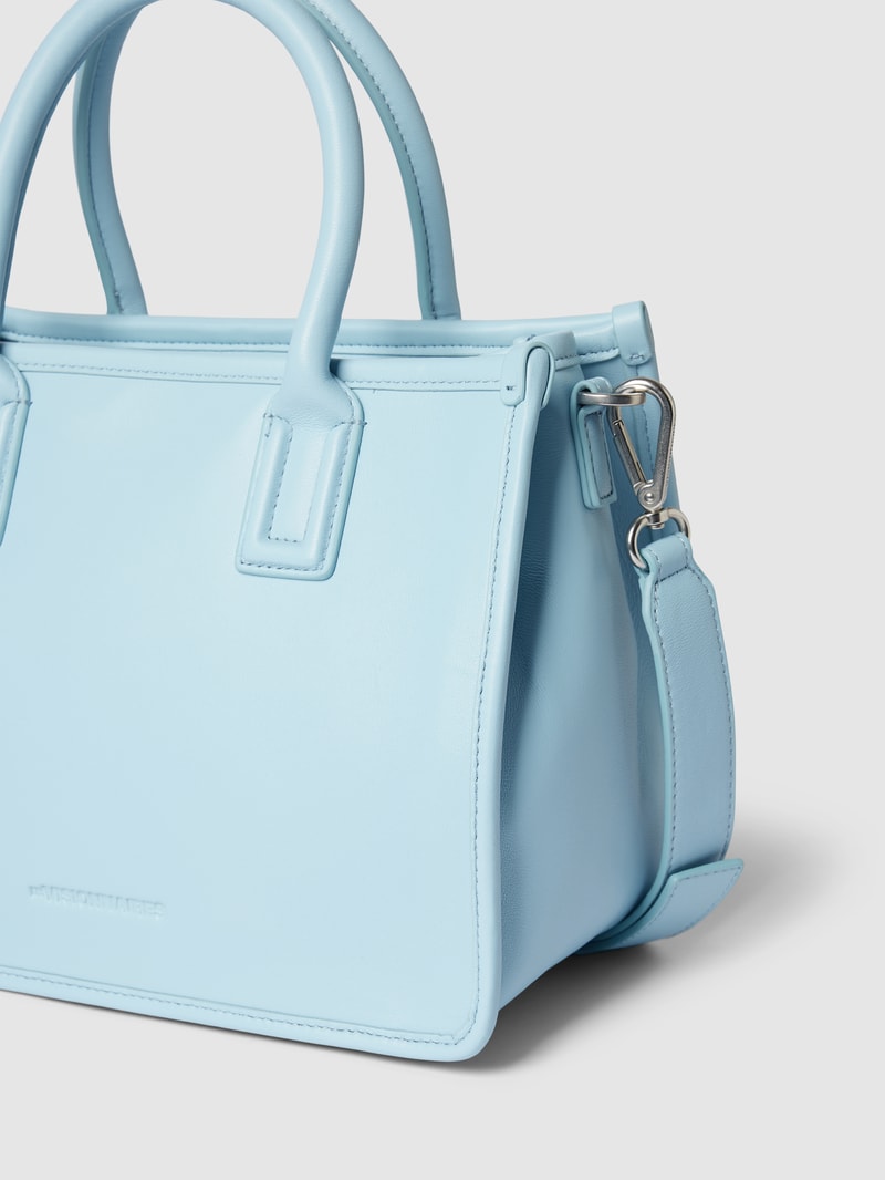 Tote Bag mit Label-Detail Modell 'LENA' in hellblau