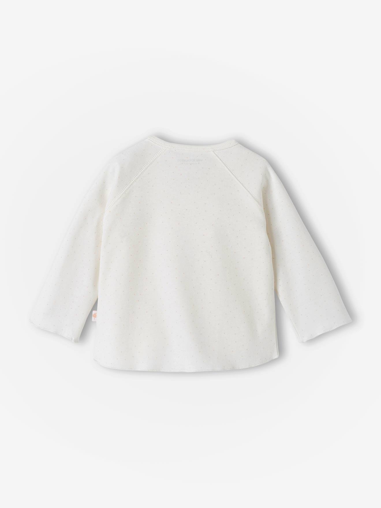 Brassière bébé naissance en coton bio blanc imprimé