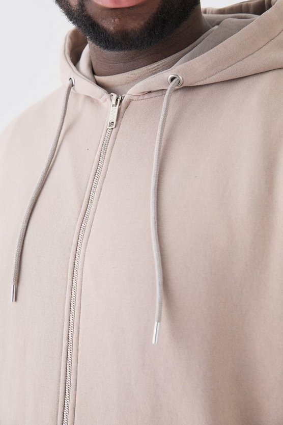 Plus Oversize Hoodie mit Reißverschluss