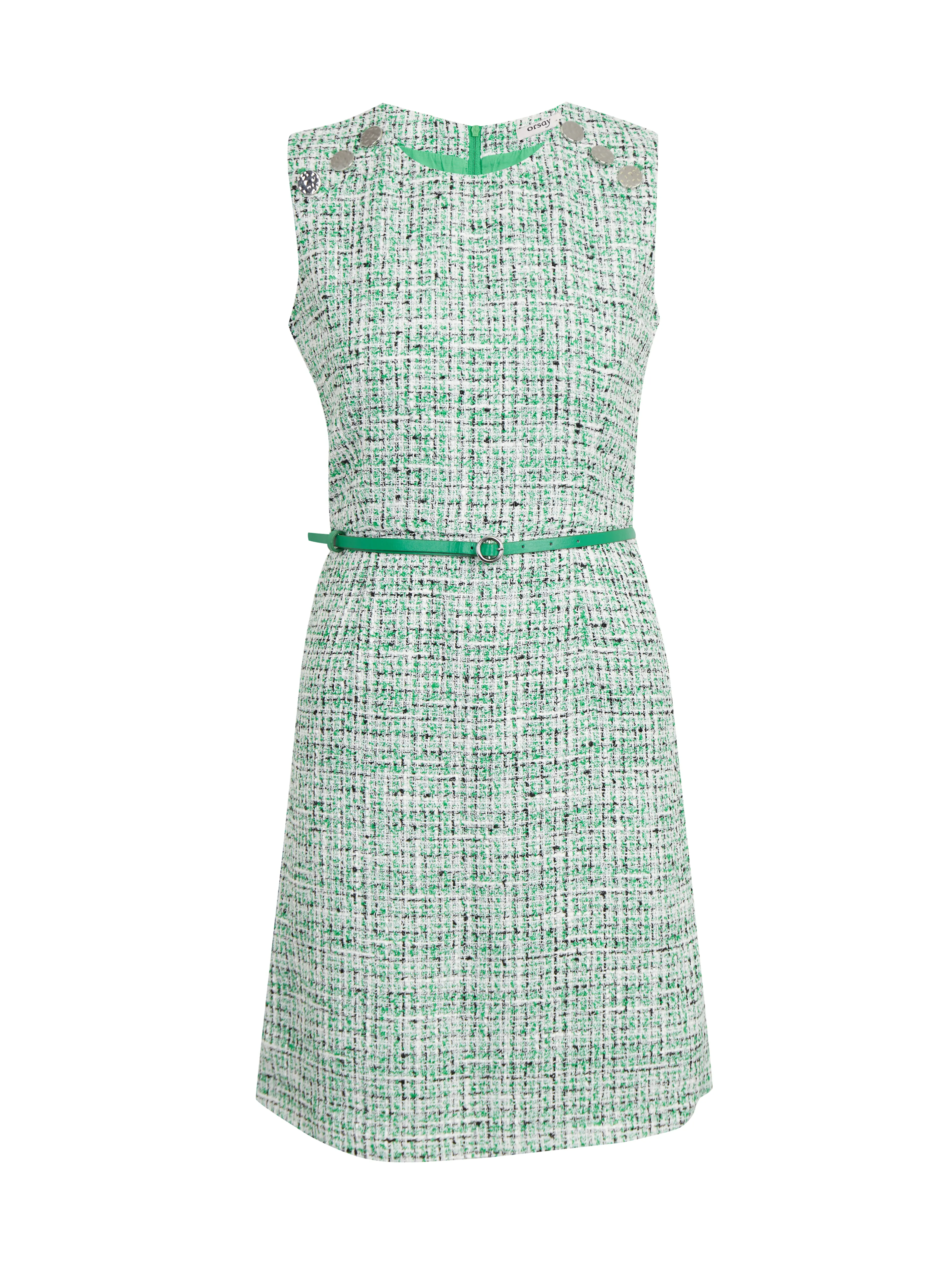 Grünes gemustertes Damenkleid mit Gürtel ORSAY