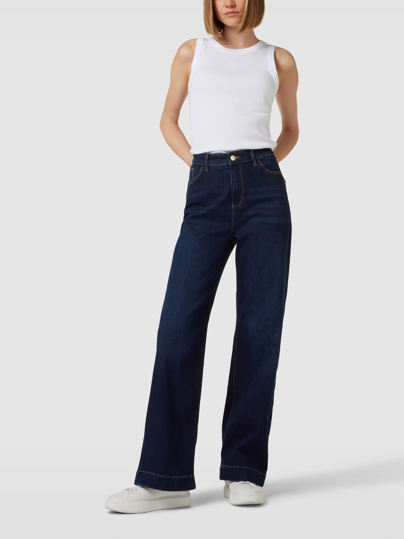 Bootcut Jeans mit Knopf- und Reißverschluss in blau
