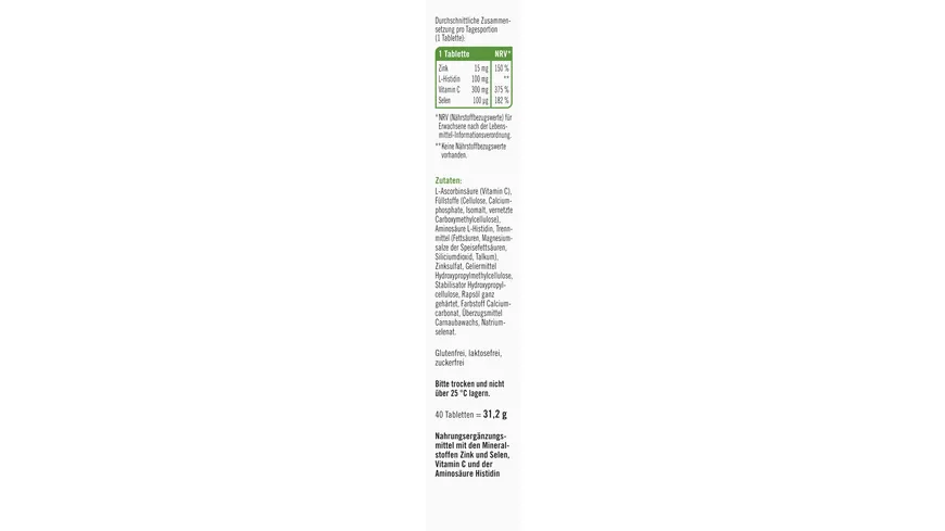 TAXOFIT Zink und Histidin Depot 40 DR