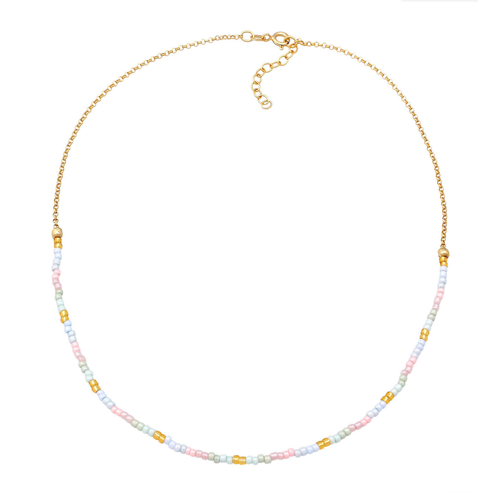Elli Elli Collier Enfants Beads boules pastel en argent sterling 925 plaqué or collier