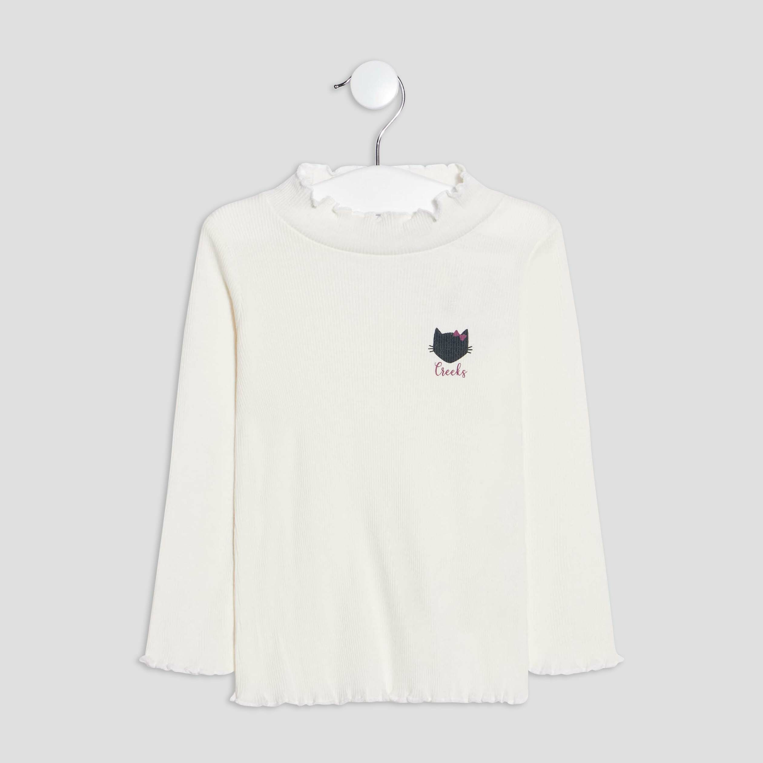 T-shirt manches longues Creeks ivoire bébé fille | La Halle