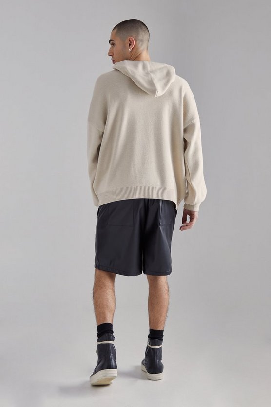 Lockere PU-Shorts mit elastischem Bund