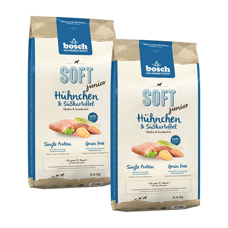 bosch Hundetrockenfutter bosch Soft Junior Hühnchen & Süßkartoffel 2x12,5 kg