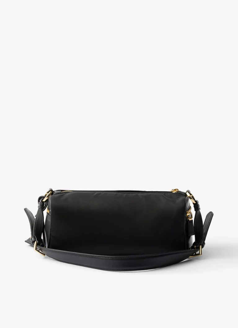 Borsa a tracolla media Prada Re-Nylon con dettagli in pelle