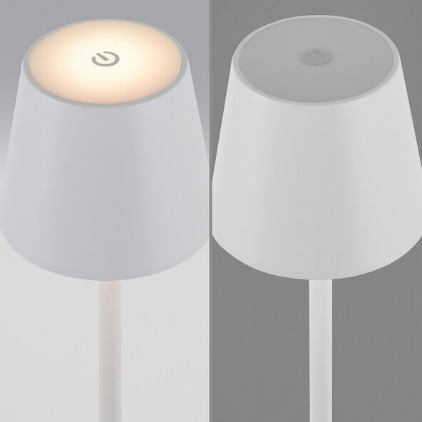 LED-Akku-Tischleuchte Buria, 2er Set, weiß