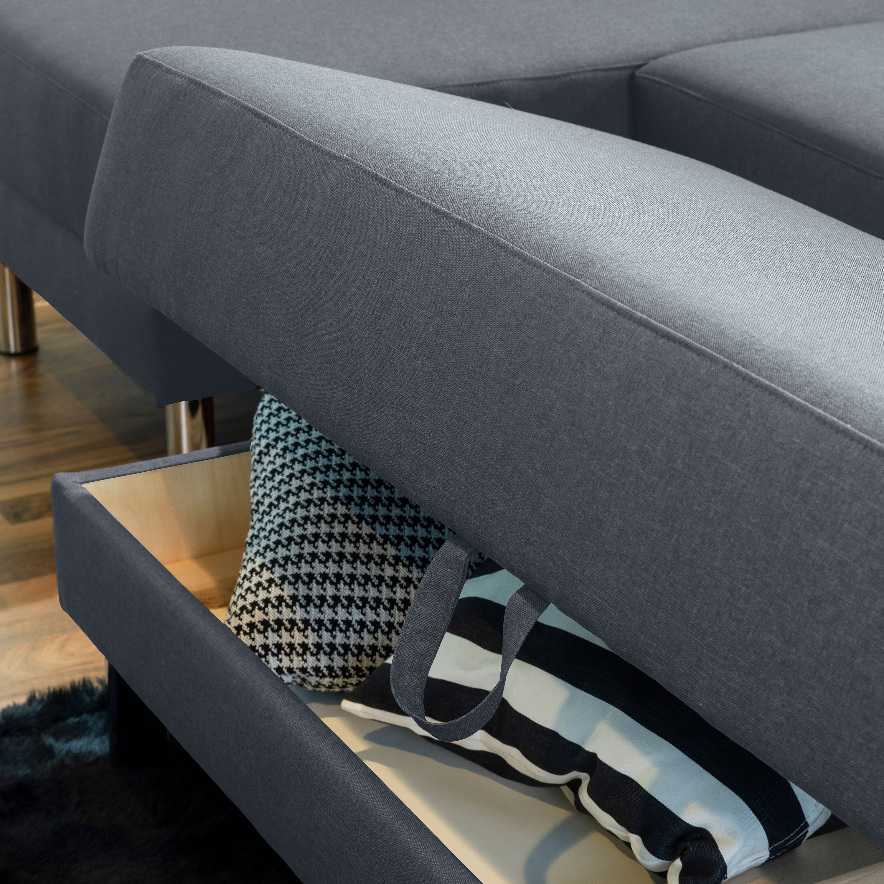 Max Winzer® Loungesofa Just Fashion Funktionssofa Flachgewebe denim, 1 Stück, Made in Germany