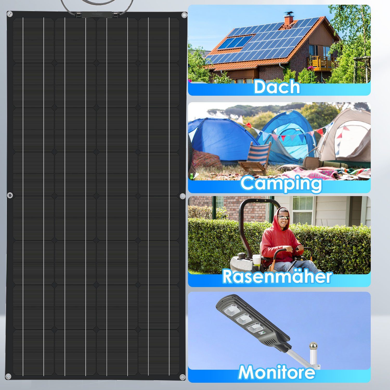 kehot Solarmodul 100W 20V/18V Solarpanel, Flexibel Solarmodul Monokristallin Solarzelle
