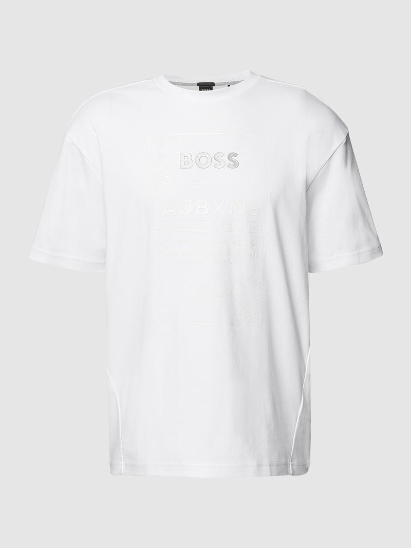 T-Shirt mit Label-Print Modell 'Talboa' in weiß