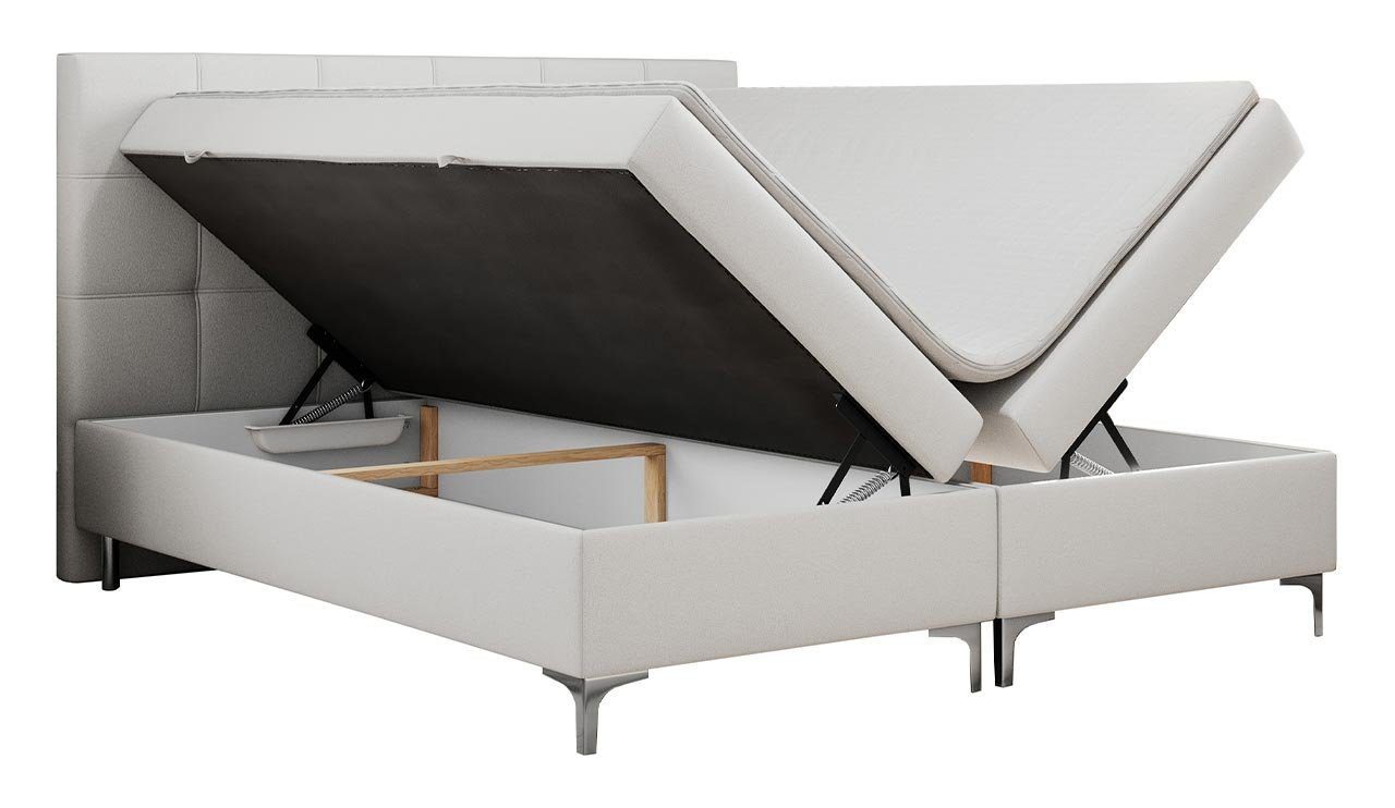 MKS MÖBEL Boxspringbett SIMON, Doppelbett mit Multipocket-Matratze - Modern Bett