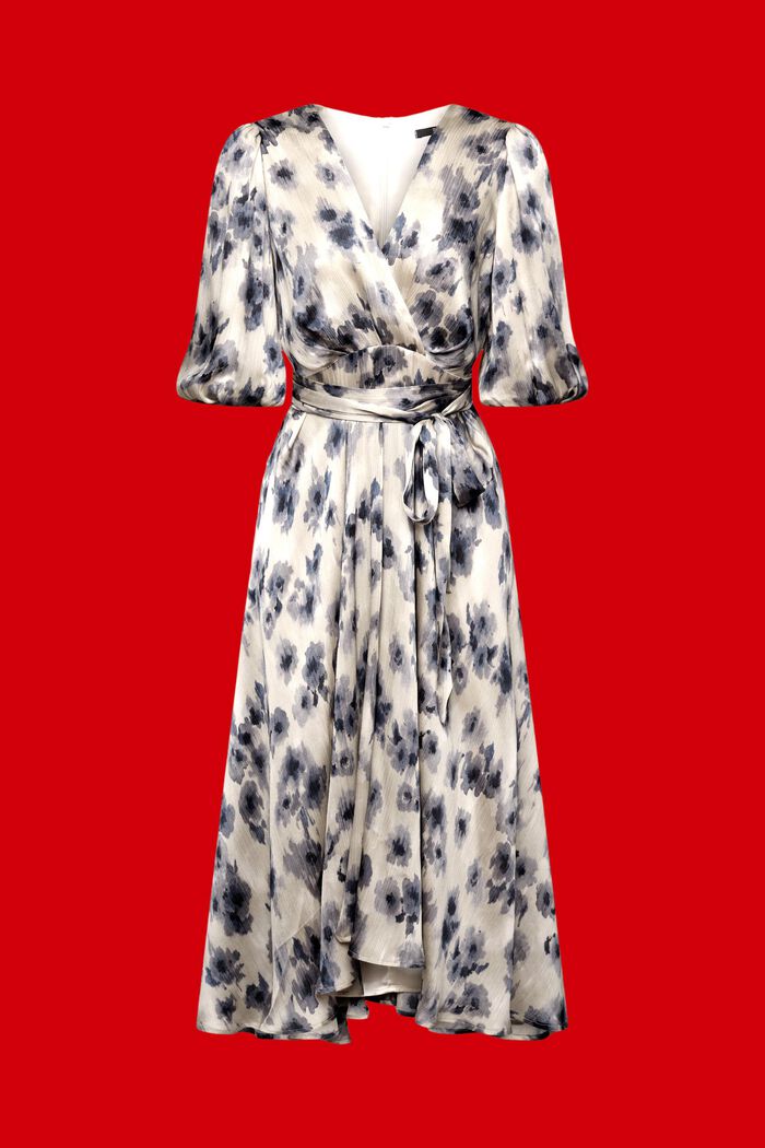 Kleid mit Puffärmeln und Blumen-Print